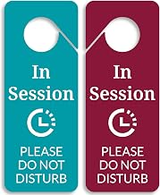 In Session Sign For Therapists 2 Pack, Please Do Not Disturb Door Hanger Sign For Office Clinic and Home. For Therapy Yoga Massage Consultation Online Class Zoom Meeting Video Call Session in Progress