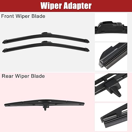 Miniatura 5 de ACROPIX Juego de 3 limpiaparabrisas delantero y trasero de 22 pulgadas, 21 pulgadas, 14 pulgadas, compatible con Honda Pilot 2009-2015 con gancho