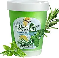 Esfoliante para couro cabeludo com óleo de alecrim, óleo de menta, ácido hialurônico, tratamento 2 em 1 para couro cabeludo para limpeza profunda e xampu clareador de crescimento capilar para