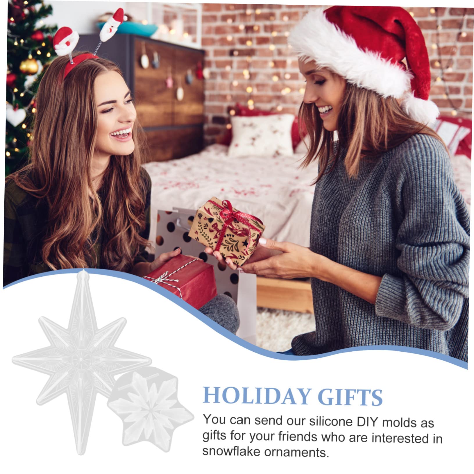 TEHAUX 10pièces Moule Silicone Flocon pour Décorations De Noël Flexible Et Facile à Démouler Parfait pour Créations Artisanales Époxy