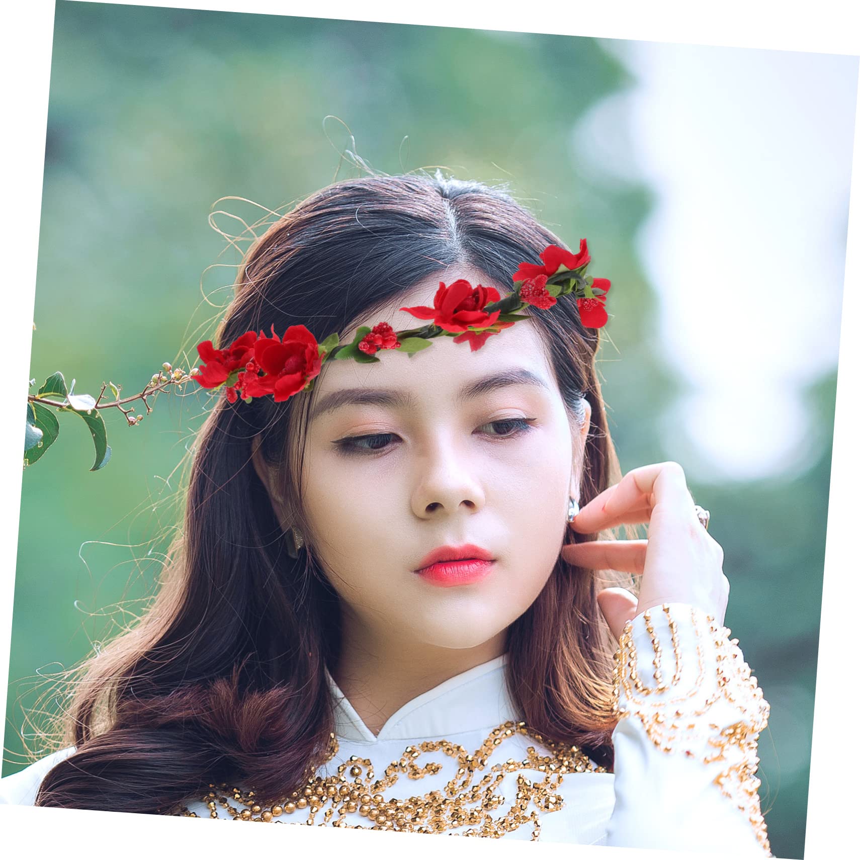VALICLUD 12stücke Blumenkranz Haarschmuck Teilig Für Bräute Elegantes Stirnband Mit Lebhaften Blumen Für Hochzeiten Und Fotoshootings