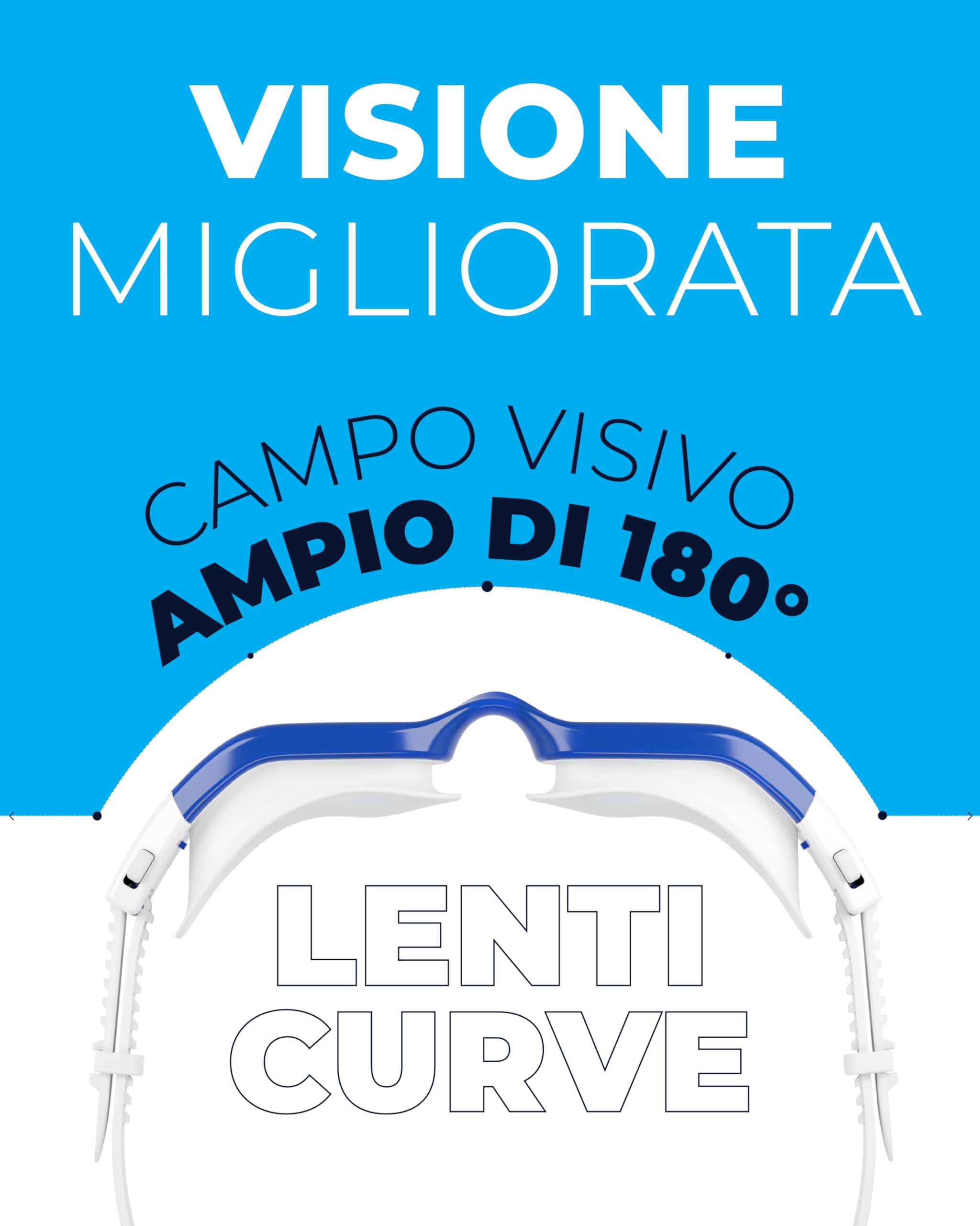 AqtivAqua Occhialini da Nuoto, DX Vista Ampia Occhiali da Piscina per Adulti Uomini Donne, Antiappannanti e Senza Perdite