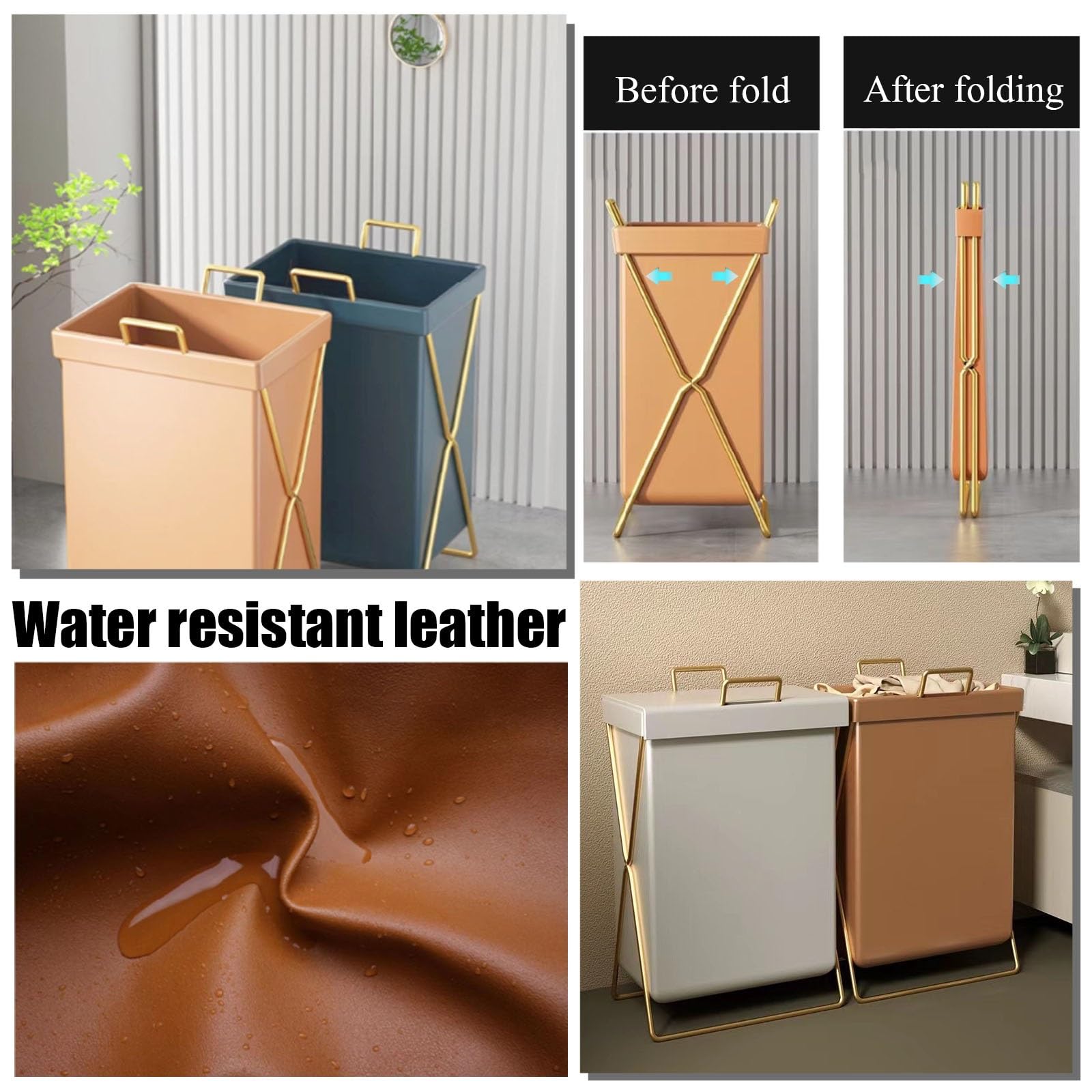 Cesto Biancheria Sporca Pieghevole 53x39x27cm - Portabiancheria Salvaspazio Per Bagno O Camera - Foto 7