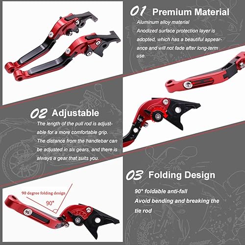 Miniatura 8 de Motorcycle Brake Clutch Levers,for Y-AMAHA XTZ125 XTZ 125 2014-2015 CNC Motorcycle Folding Extendable Clutch Brake Levers Aluminum Brake Clutch