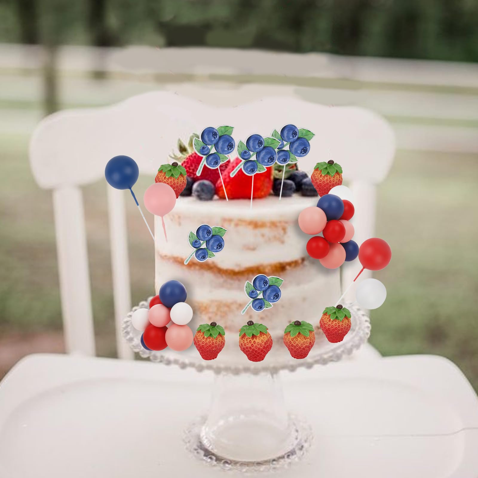 5 Decorazioni Per Torte In Legno A Forma Di Fragola: Topper Colorati Per Compleanno E Baby Shower - 2