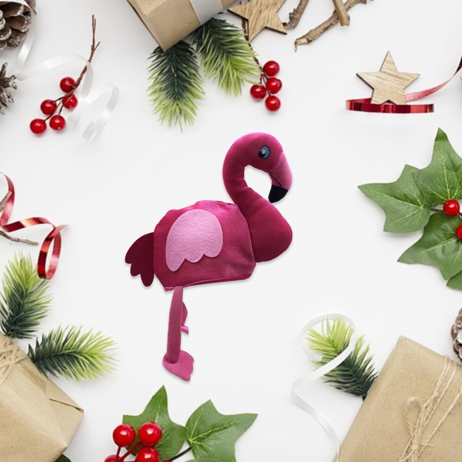 Nereds Adult Pink Flamingo Hat Carnival Funny Hat Flamingo Party Supplies for Hawaiian Luau Fancy Dress - Image 3