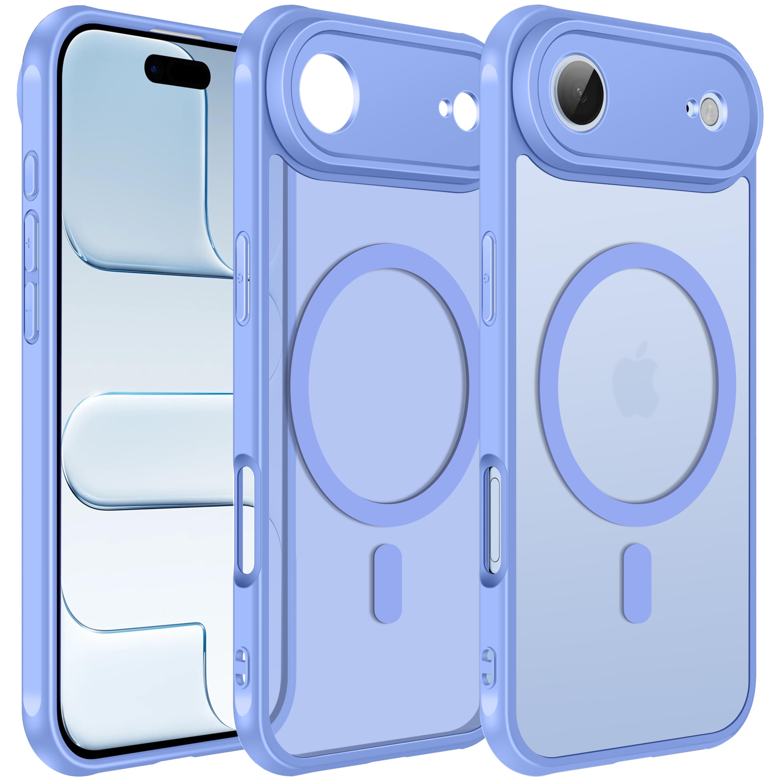 ivoler Matt Hellblau Magnetisch Hülle für iPhone 17 Air/iPhone Air, [Kompatibel mit MagSafe] [Militärnorm Sturzschutz] Stoßfest Kratzfest Rückseite Schutzhülle Dünn Flüssig Silikon Handyhülle Case