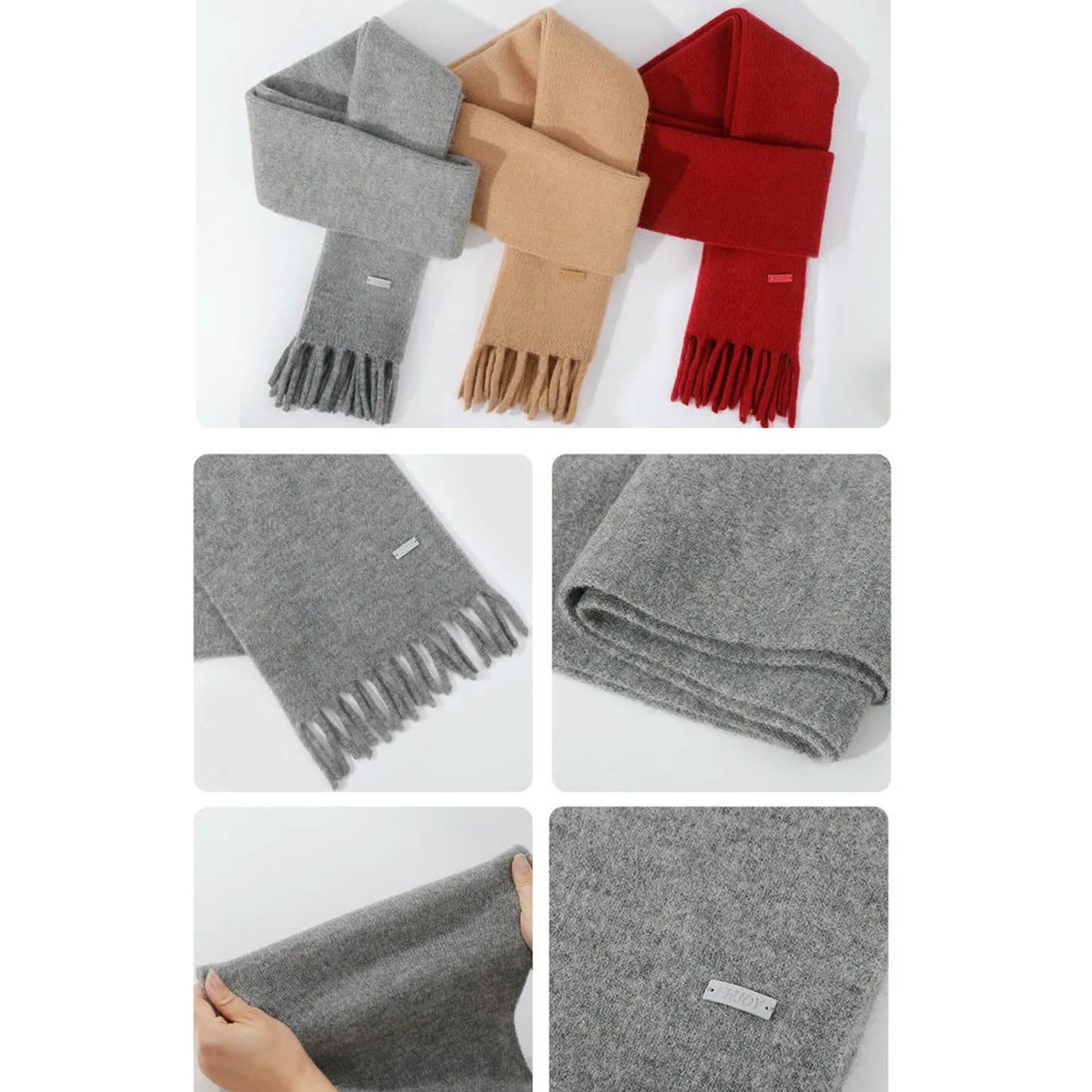 Mütze,Schal & Handschuh-Sets 3-teiliges Set Für Damen, Winter-strickmütze, Schal, Handschuhe, Kombination, Bequemes, Weiches, Lässiges, Warmes Mützen-Set, Winddichtes Outdoor-REIT-Set-grau