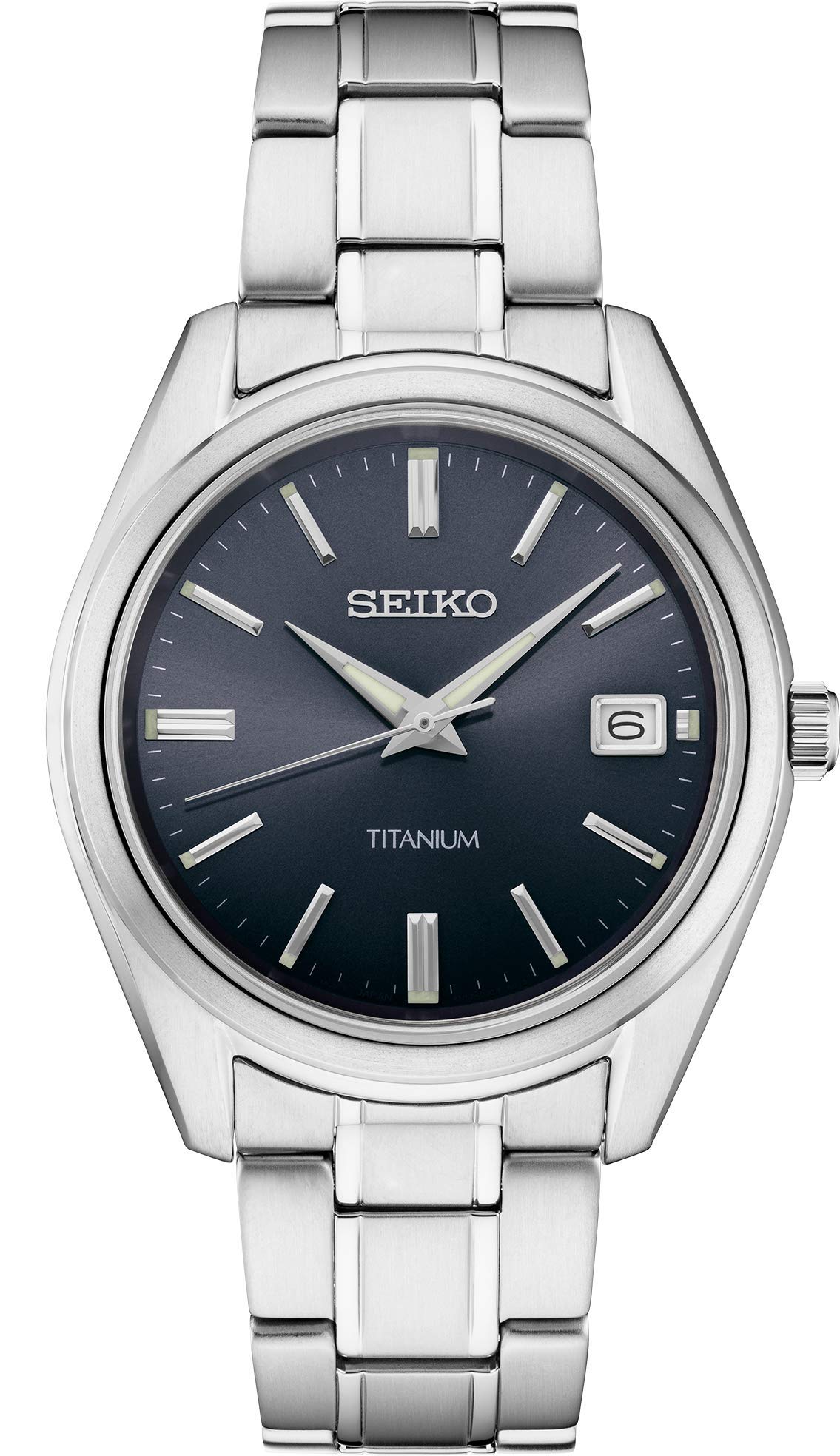 Seiko Titanium Black Dial Men's Watch SUR373