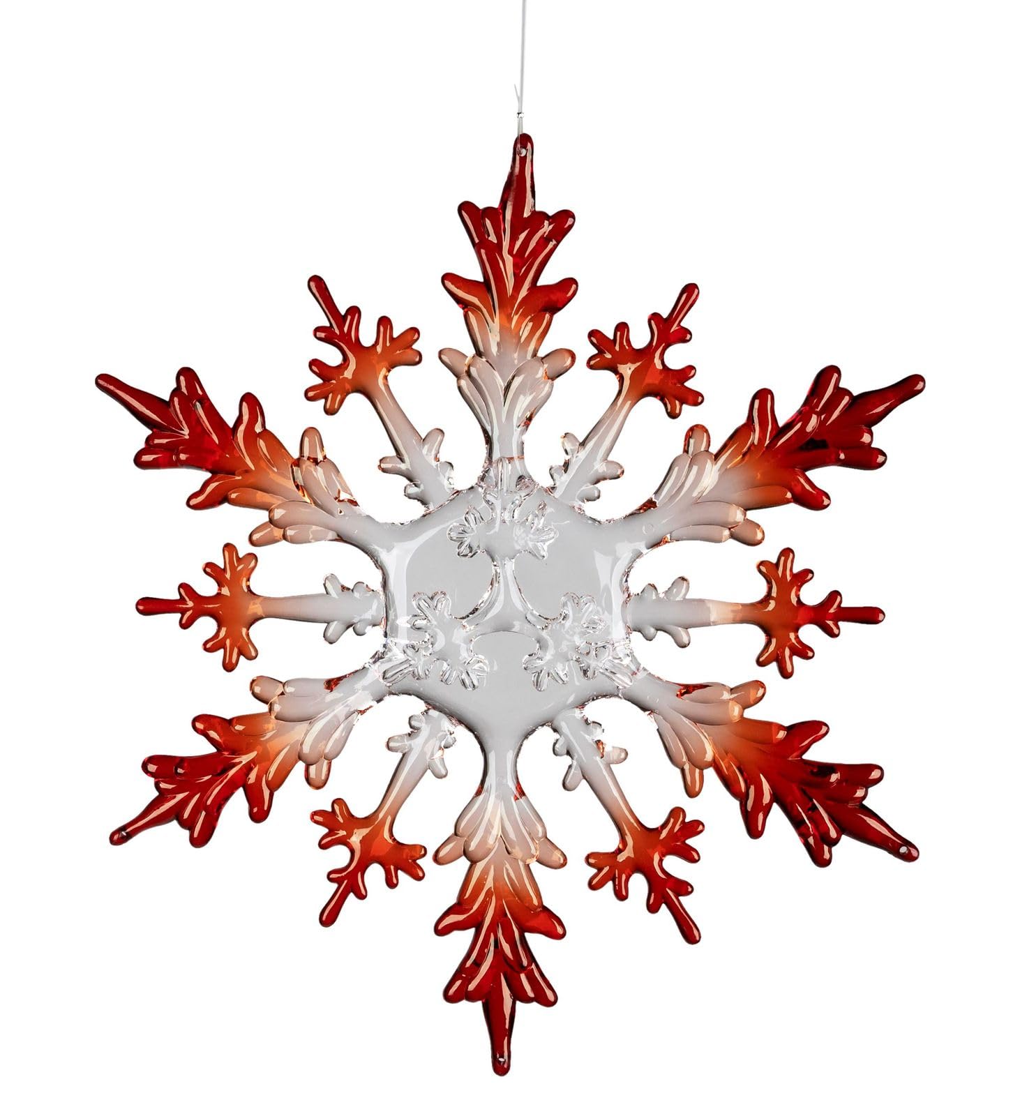 Décoration de Noël en acrylique rouge de style cristal de glace précieux