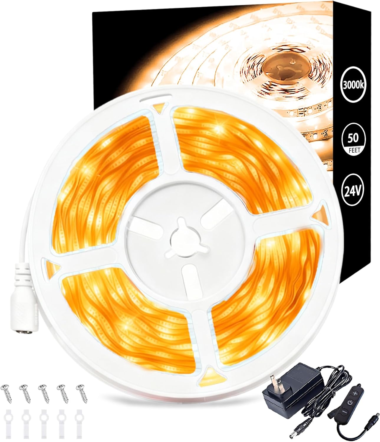 50 FT Warm White Led Lights Strip Rope Lights for Decorations Housewarming Party Indoor Decor Cuttable Strip Lights for Baby Room Bedroom Living Room Ceiling Wall