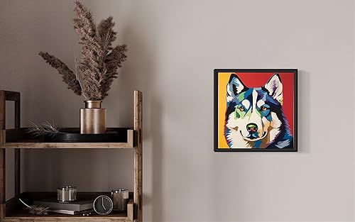 Miniatura 2 de Póster impreso con diseño de perro husky siberiano, decoración de pintura artística para pared, arte pop de cachorro, decoración del hogar, obra de