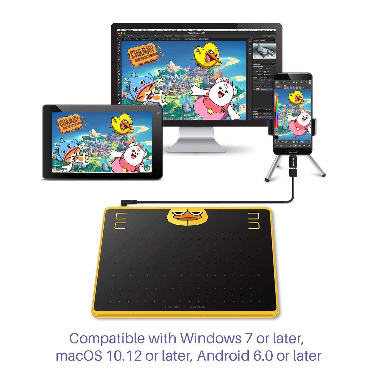 Huion X Chips And Co Huion Hs64 Graphic Tablet Special