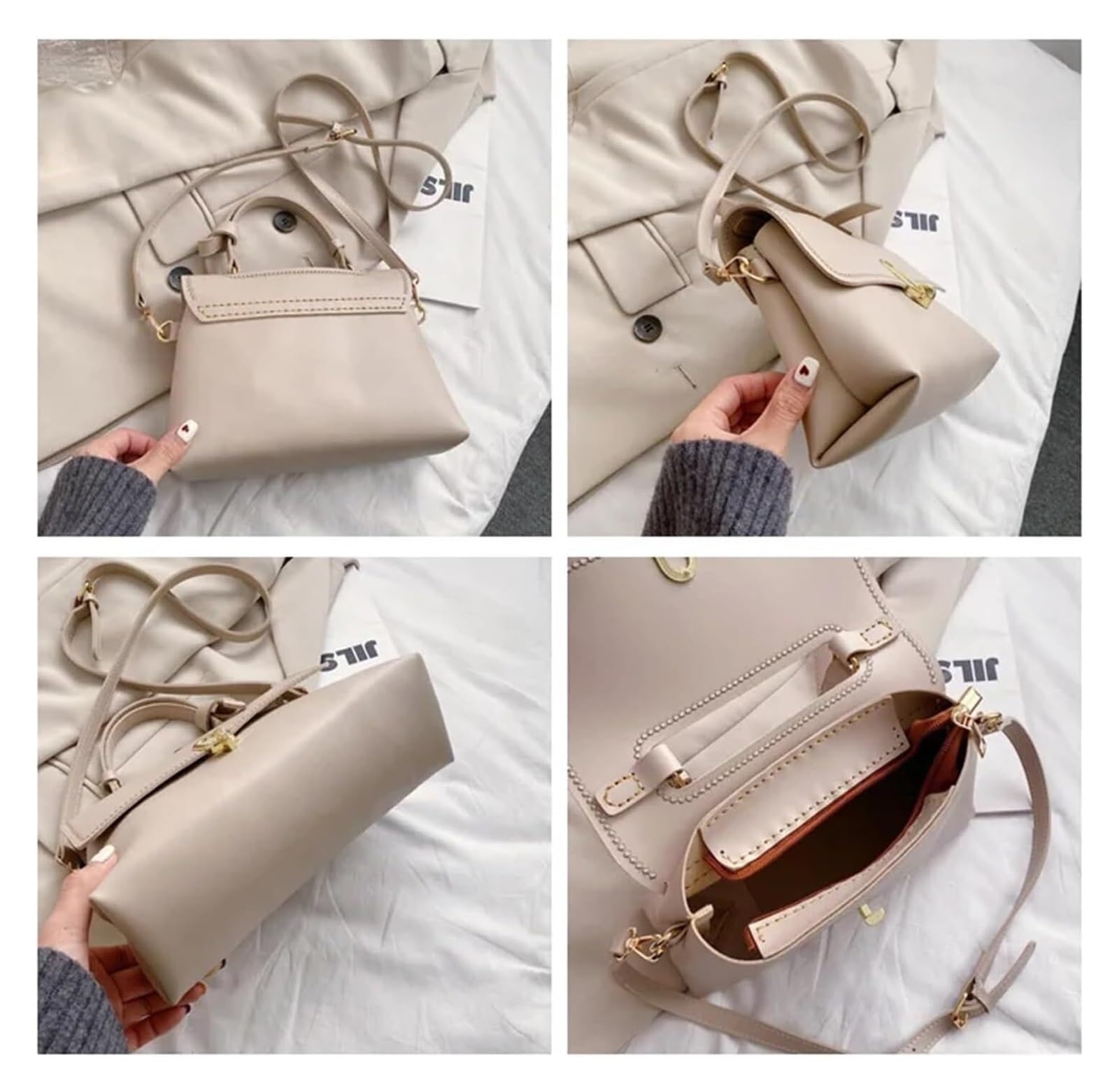 Zestaw do robienia torebek DIY, damska torebka na ramię Łatwe wykonanie Ręcznie robiona torba ze skóry PU DIY Zestaw do robienia na drutach Akcesoria materiałowe do torby do szycia ręcznego(Black)