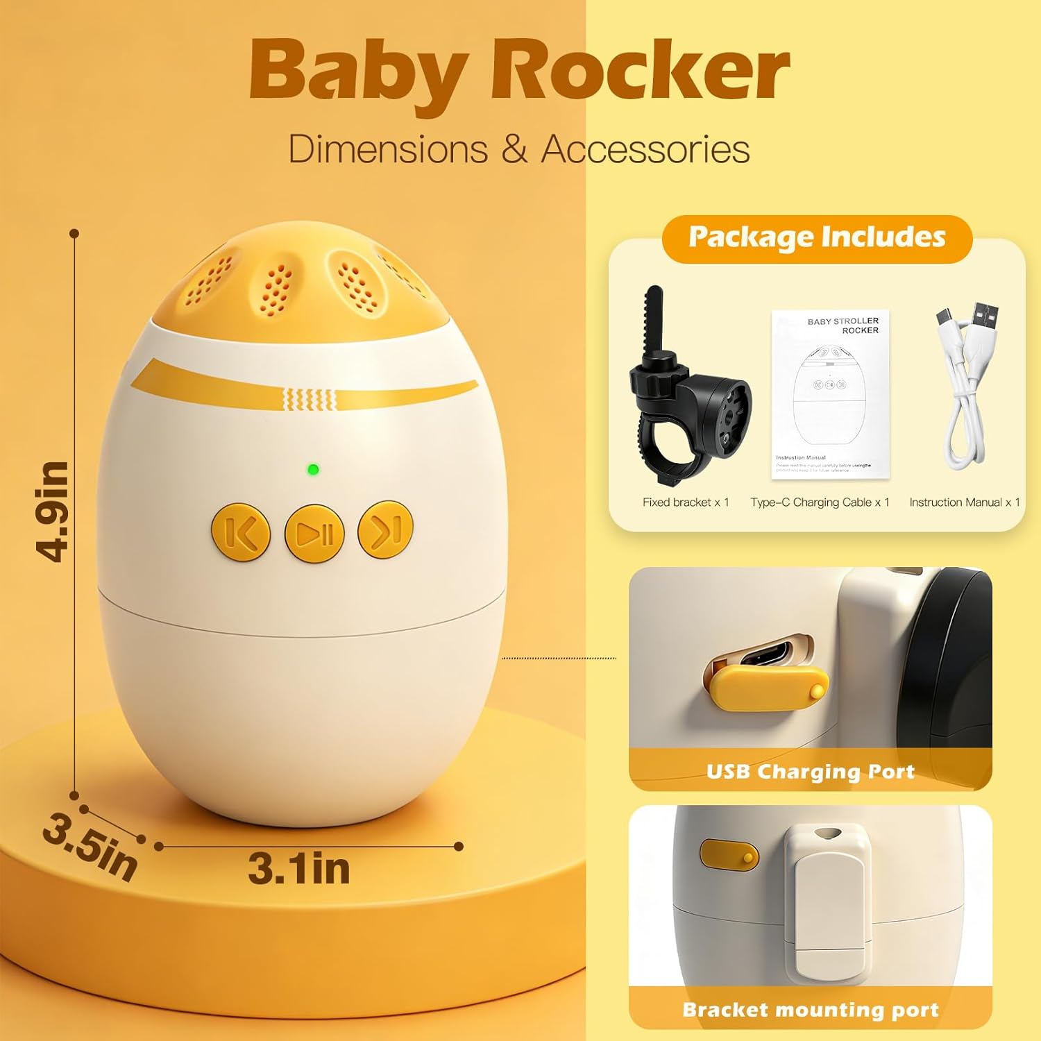 Baby Stroller Rocker, Hands-Free Bassinet Rocker Device with Vibrating Baby Sleep Soothe for Universal Strollers and Cribs