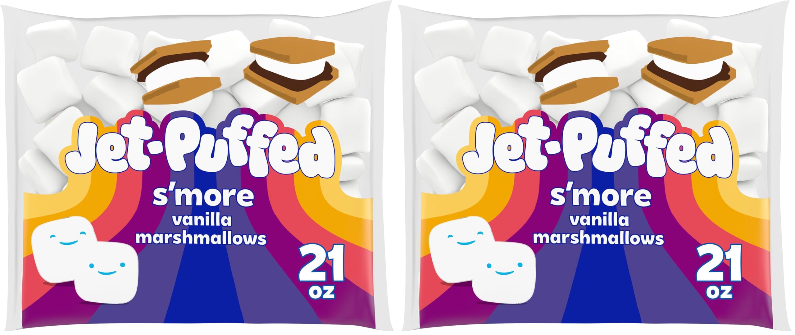 Jet-Puffed S'more Vanilla Marshmallows, 21 Oz (Pack of 2)