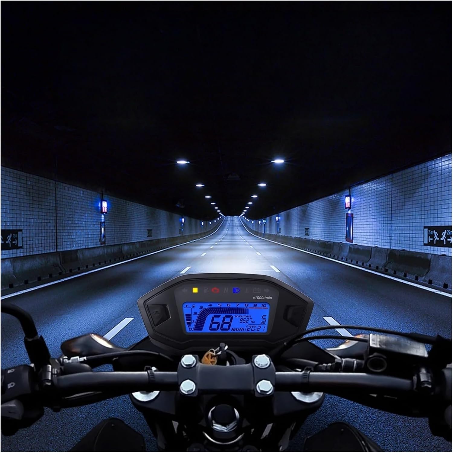 Mechanical Dual Odometer Gauge LED Digital Meter Motorcycle Tachometer Adjust Backlight ODO TRIP KMH MPH For 2-4 Cylinders Engines Motor instruments