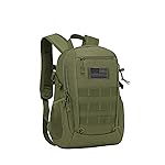 ArcEnCiel 10L Mini X-Small Tactical Backpack MOLLE Daypack Gear Pack Camping Bag with Patch (Green)