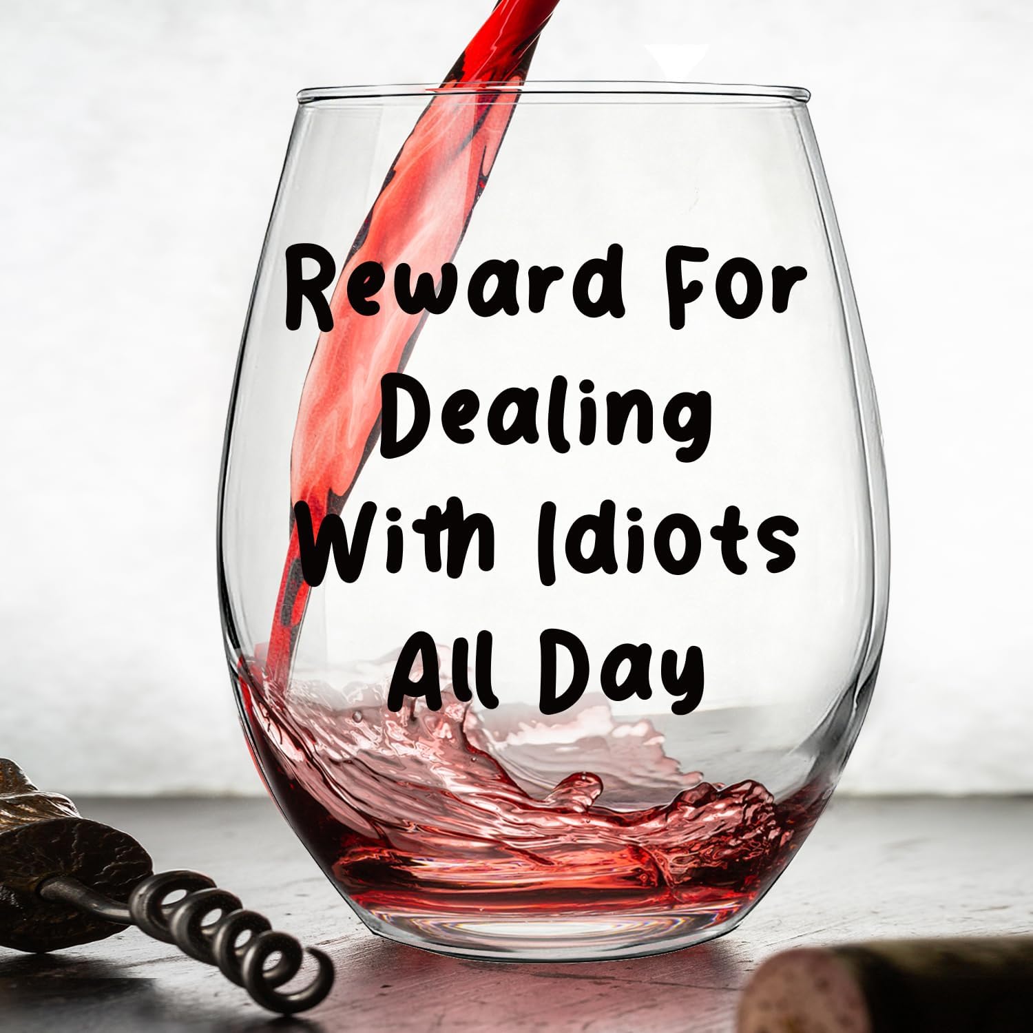 Fatbaby Funny Wine Glass For Women Coworkers, Sarcastic Gifts For Best Friends Sisters Mom, Christmas Birthday Mother's Day Gifts Stemless Wine Glass for Wine Lover Work Besties 15 OZ - Image 3