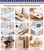 Vista 7 de RostiKong Protector de Mesa Transparente 14x24 Pulgadas Alfombrilla de Escritorio de Vinilo Secante Encima de Escritorios Protector de Mesa de PVC