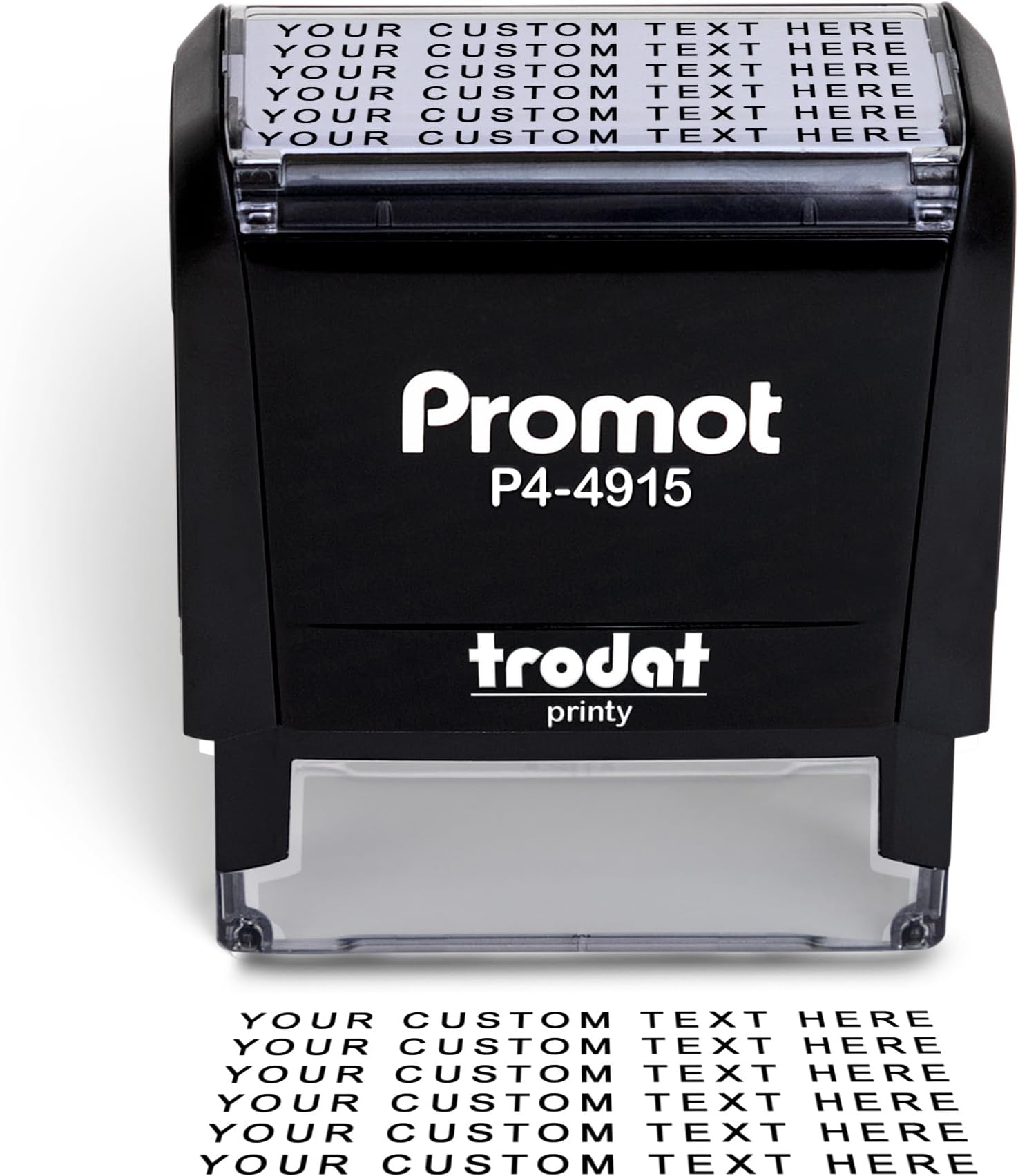 Promot Self Inking Stamp - Extra Large Wide Custom Stamp for Name, Address, Office, or Business Use - Up to 6-Line Personalized Rubber Stamp - Customizable Font & Ink Color - Personalized Name Stamp