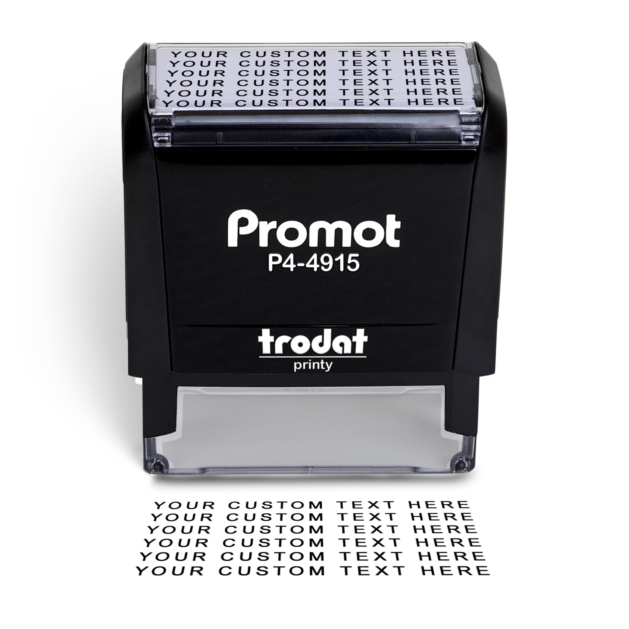 PromotSelf Inking Stamp - Extra Large Wide Custom Stamp for Name, Address, Office, or Business Use - Up to 8-Line Personalized Rubber Stamp - Customizable Font & Ink Color - Personalized Name Stamp