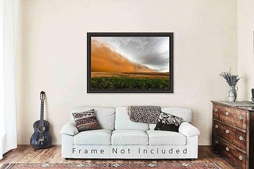Vista 9 de Haboob Photography Print (Not Framed) Picture of Dust Storm Sweeping Over Field on Stormy Spring Day in Texas Weather Wall Art Nature Decor