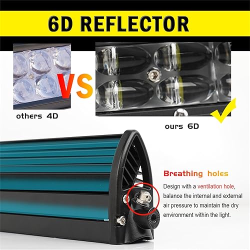 Miniatura 2 de Barra de luz LED de doble fila de 8 a 52 pulgadas, luz de trabajo LED 6D, barra LED 4X4, camión, ATV, techo de automóvil, luz de conducción