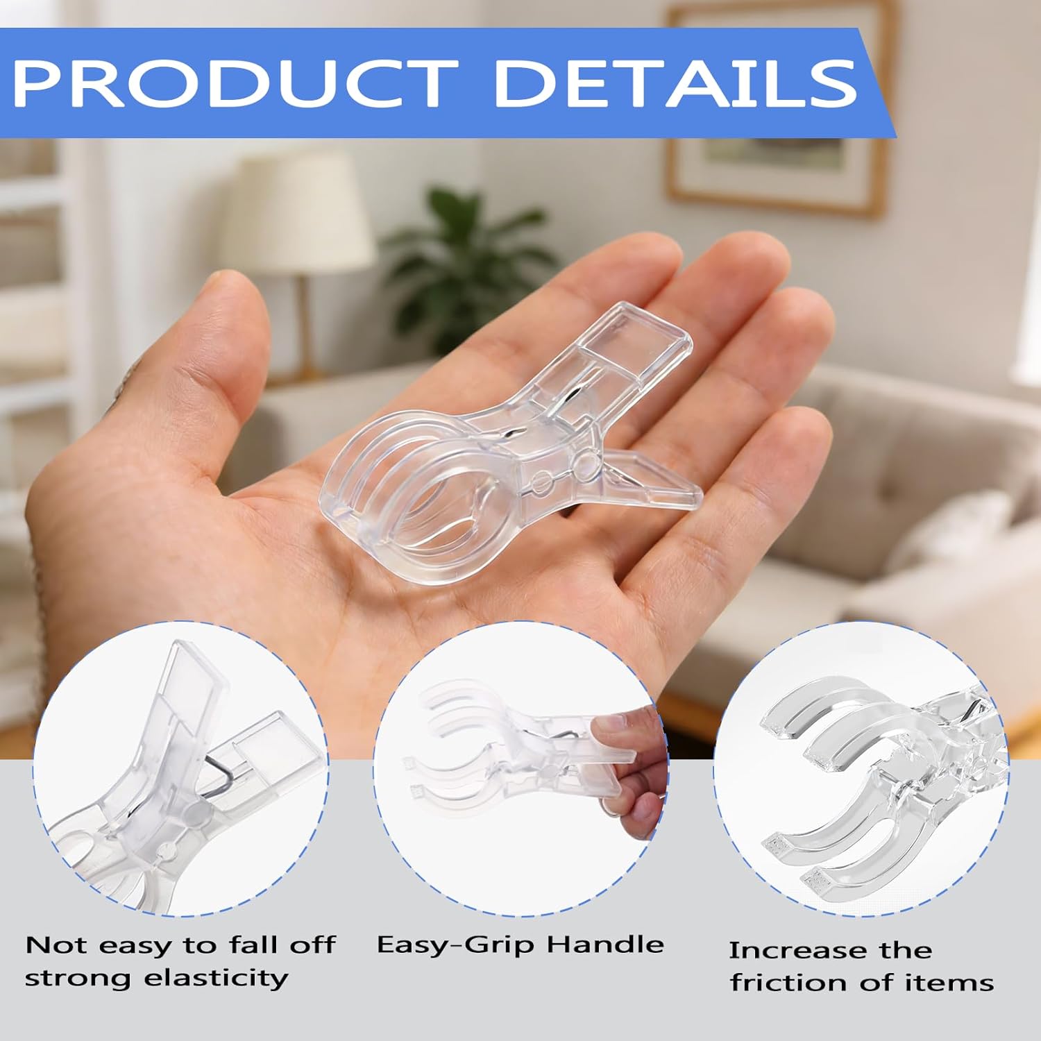20 Pack Balloon Arch Clips, Large 3.5 Inch Backdrop Spring Clamps Clips, Plastic Heavy Duty Clip for Balloon Arch Kit Birthday Decoration Crafts Photography Studios