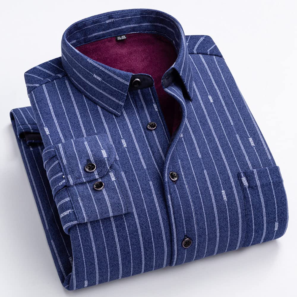 Camicia Calda Da Uomo,Camicia Da Uomo A Maniche Lunghe Calda A Vestibilità Regolare Calda Morbida Con Tasca Camicia Di Cotone Calda Camicia A Maniche Lunghe Da Esterno Adatta Per Primavera, Autunno