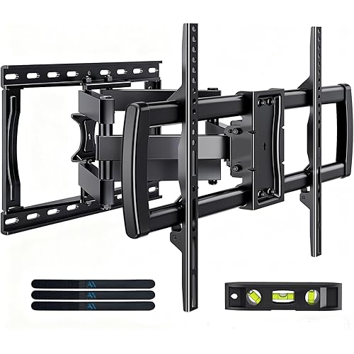 Full Motion TV Wall Mount Bracket for Most 32-85 inch TVs,TV Mount with Dual Articulating Arms,Tilt/Swivel/Extension/Leveling,Fits 8” 12” 16" Studs,Max VESA 600x400mm, Holds up to 132lbs