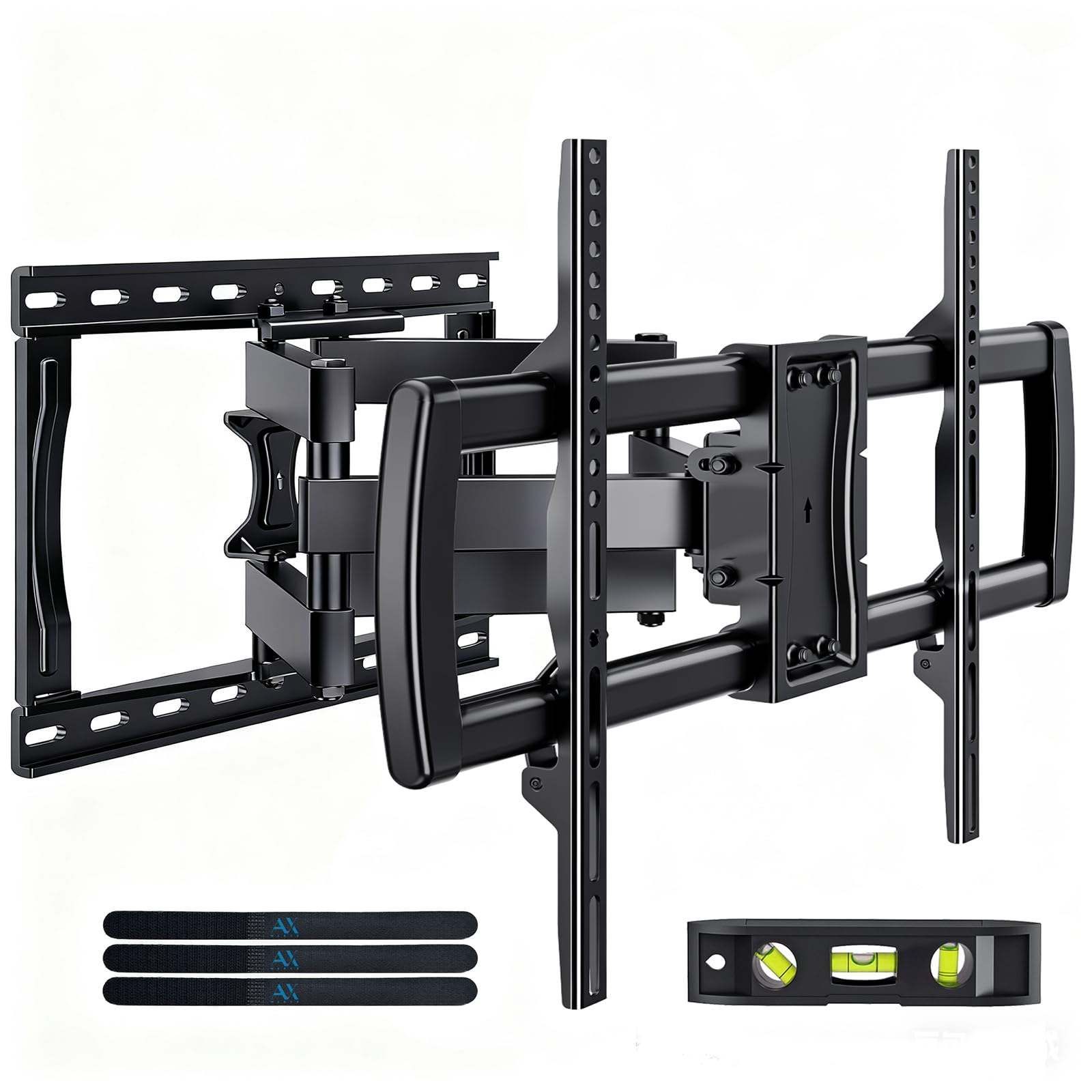 Perlegear Tv-muurbeugel, kantelbaar, voor 37-82 inch flat- en curved televisies (tot 60 kg, VESA 600 x 400 mm), universele tv-houder met verstelbare trekkoorden, model PGLT5