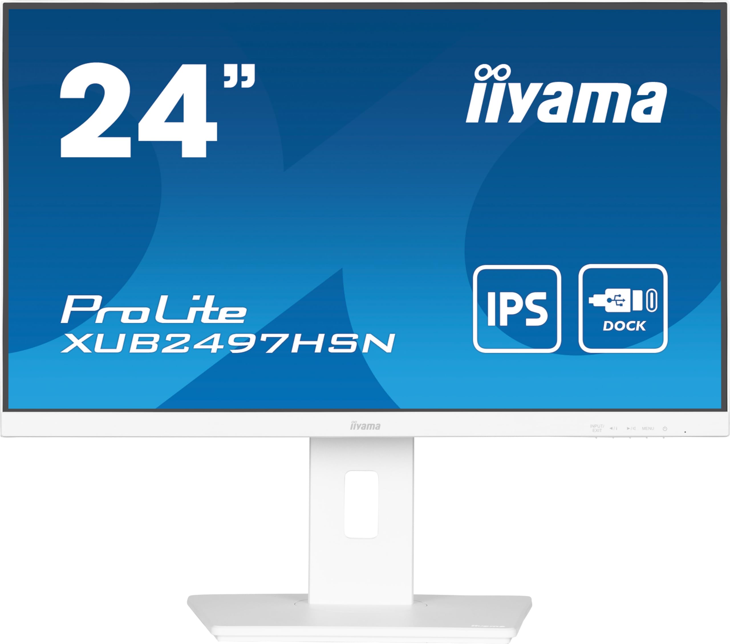 iiyama ProLite XUB2497HSN-W2 60,5cm 23,8" IPS LED-Monitor Full-HD 100Hz HDMI DP-in/out DaisyChain USB3.2 USB-C Dock 65W LAN Slim-Line Höhenverstellung Pivot Sincronizzazione adattiva weiß