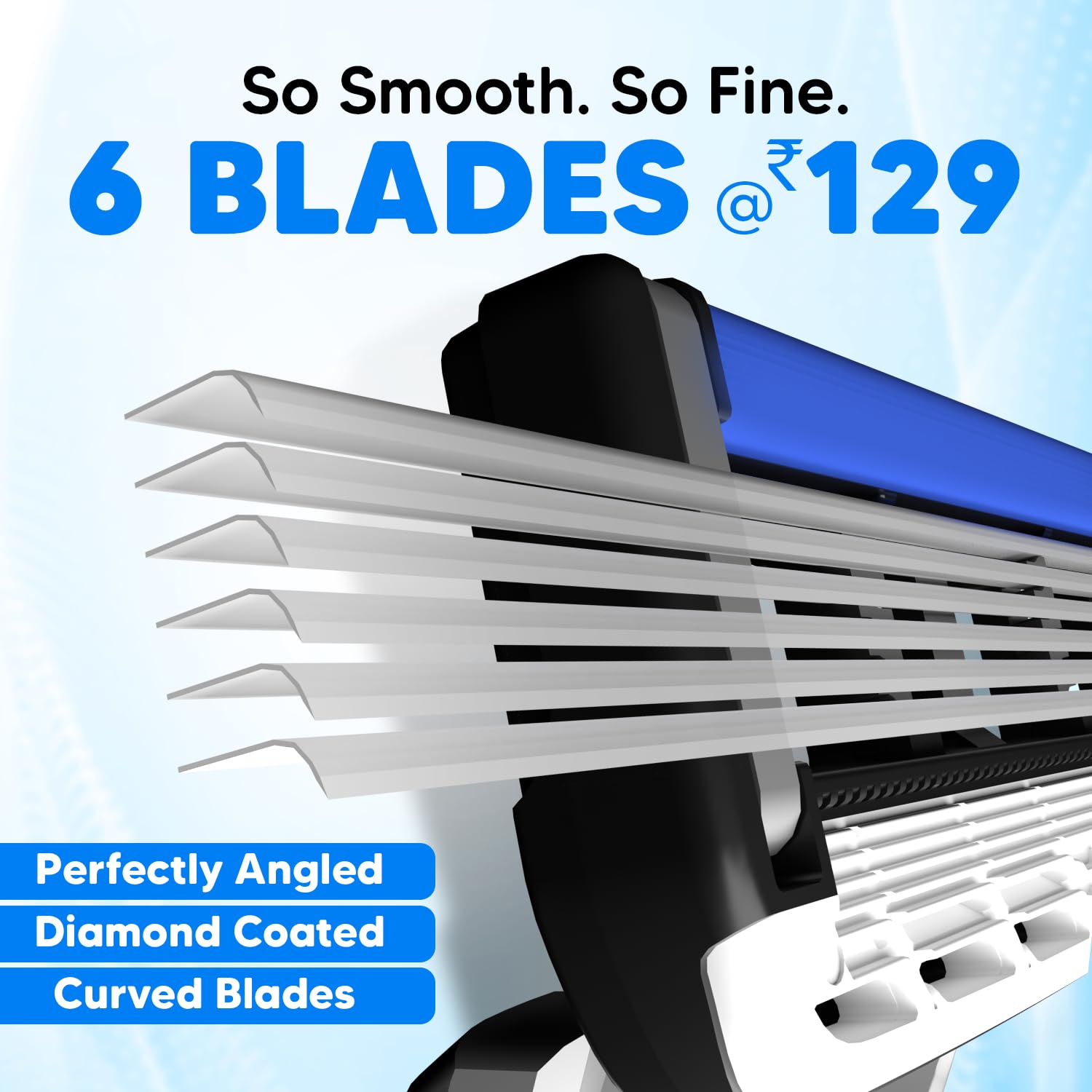 LetsShave Pro 6 Portable Razor for Men, Pack of 4 Disposable Razors | World's 1st 6 Blade Razor for Men |Smooth & Comfortable Shave 1