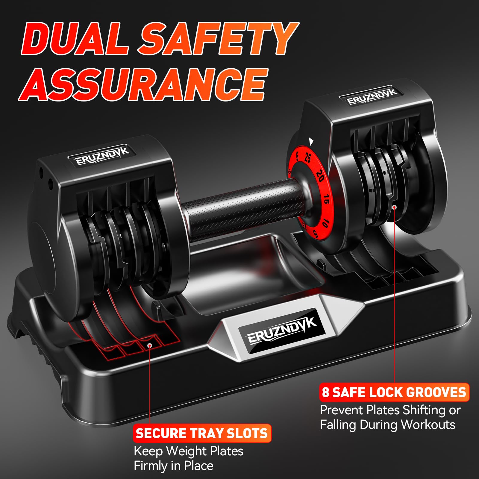 25/55lbs Adjustable Dumbbell Set of 2, 5-in-1/10-in-1 Free Weights Set | 50/110lb Set, Anti-Slip Texture Handle for Exercise, Fitness Equipment Set, Home Gym Strength Training, for Men and Women