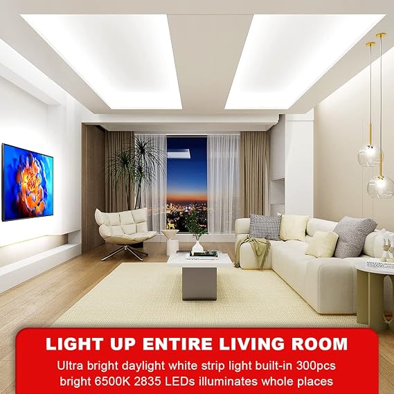 Dimmable White Led Strip Light Bundle with 2700K-6500K WiFi COB Smart Led Strip Lights