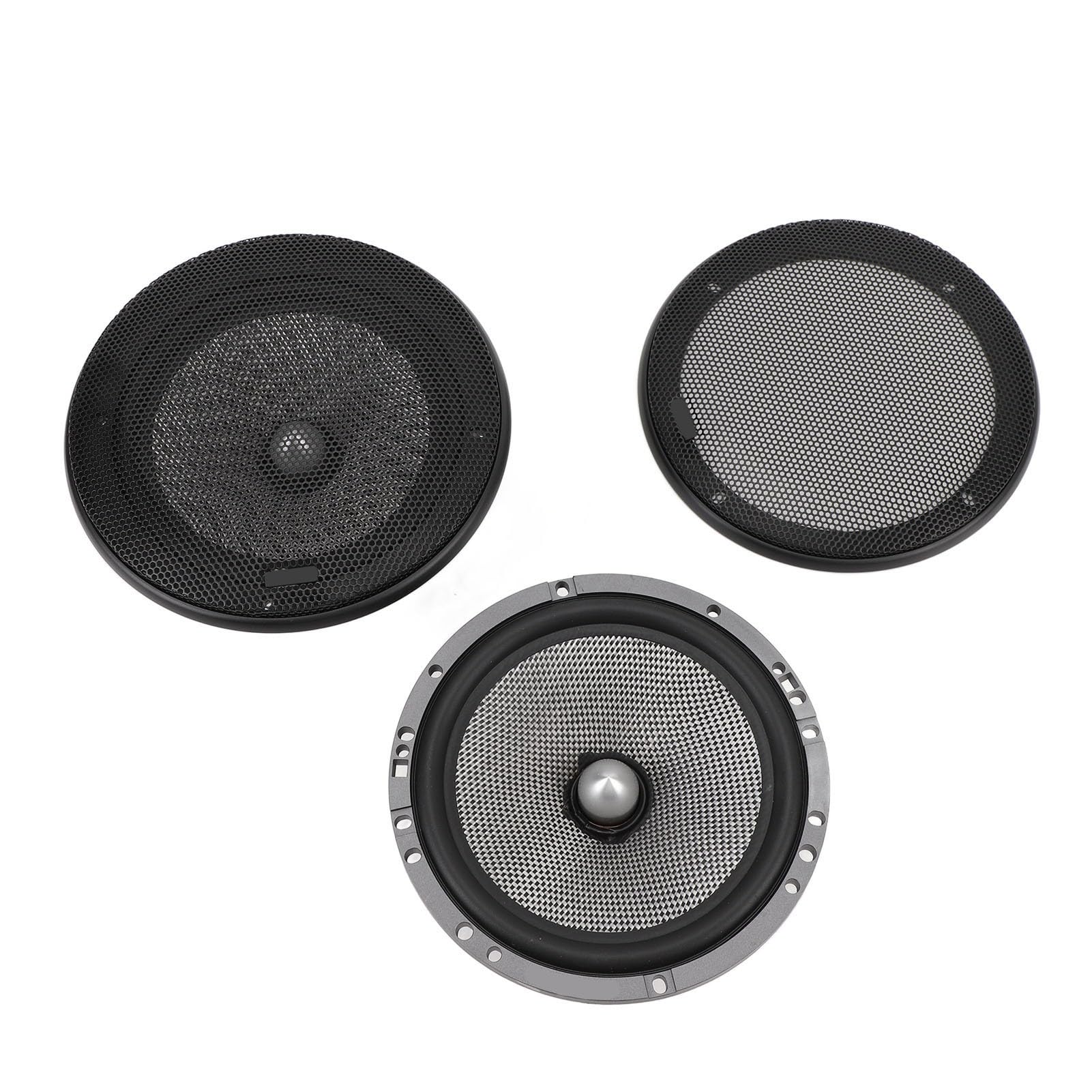 Ausla Set Altoparlanti per Auto da 6,5 ​​pollici, di Altoparlanti con Componenti a Cono in Fibra di Vetro 60 W 4 Ohm con Tweeter Crossover, 91 DB da 60 Hz a 20 KHz per Audio di Luoghi Pubblici di Case