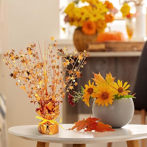 Miniatura 49 de Crowye 6 piezas de centro de mesa de aluminio metálico en aerosol para fiesta de Halloween, decoración de mesa de otoño con estrellas