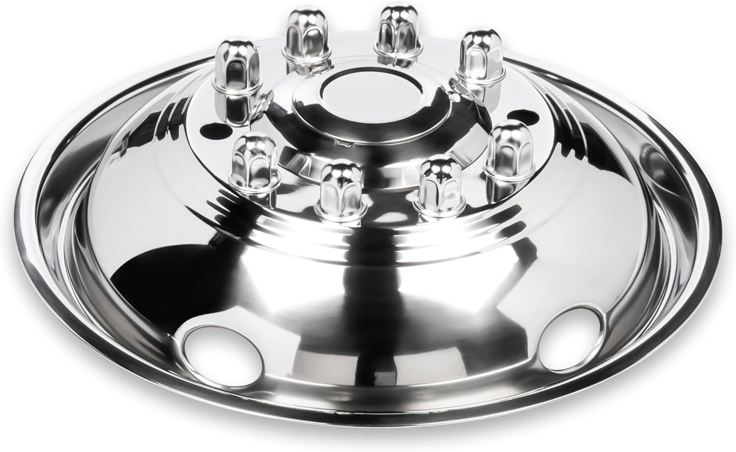New 19.5 Inch Rim Simulators for 2015-2024 Ford F450 F550 Dually - Set of 2 Rear & 2 Front Silver Wheel Covers
