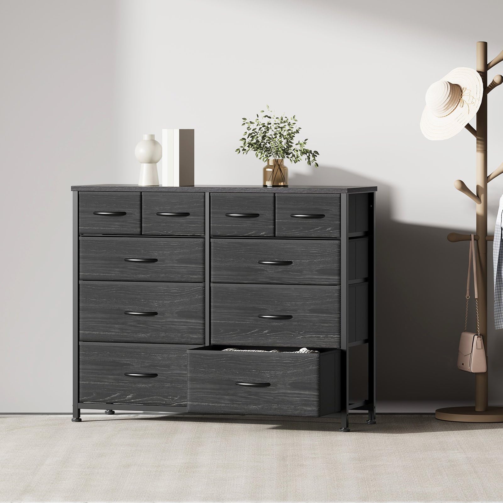 YeTom Dresser for Bedroom with 10 Drawers, 4-Tier Wide Storage