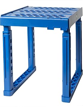 Piffny Locker Organizer Shelf, Adjustable Width and Height, Stackable, Ideal Locker Shelf for School, Office, Gym Lockers, or Even Kitchen Cabinets & Under Sink Organization Blue
