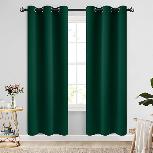 Miniatura 249 de COSVIYA Cortinas 100% opacas para dormitorio con forro negro, bloqueo de luz completa, aislamiento térmico y ojales, tratamiento de ventana de 54