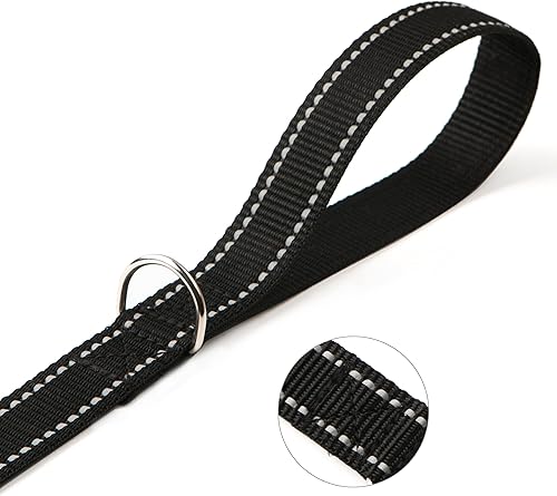 Miniatura 3 de Correa resistente para perros medianos a grandes con dos asas acolchadas de 4 pies, correa de perro de doble asa (verde azulado, 4 pies x 1 pulgada