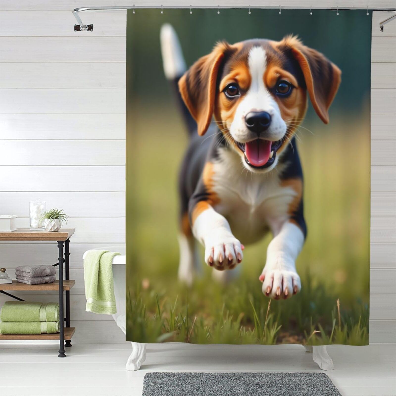 Rideau de douche beagle mignon créez une ambiance chaleureuse dans la salle de bain