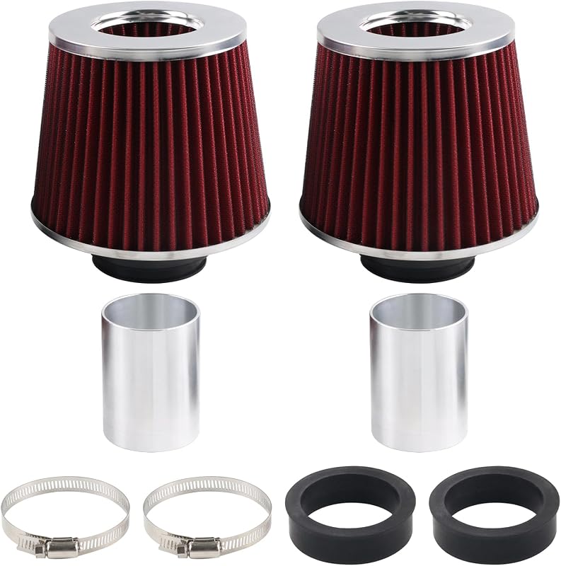Kit de admissão de ar frio com filtro de cone duplo Aosuracing para BMW N54 3.0L – 2 unidades