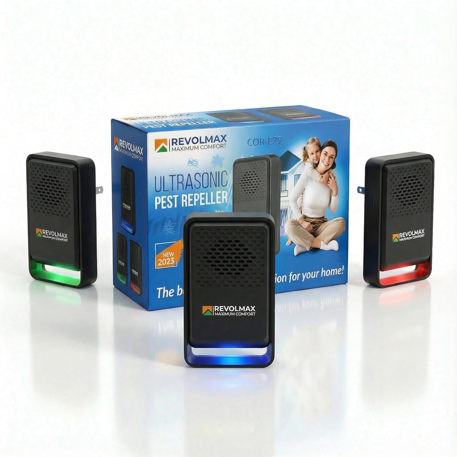 Ultrasonic Pest Control Repeller - Electronic &amp; Ultrasound, Indoor Plug-in Repellent - Get rid of - Rodents, Mice, Squirrels, Bats, Insects, Bed Bugs, Ants, Fleas, Spiders, Roaches (3 Pack, Black)