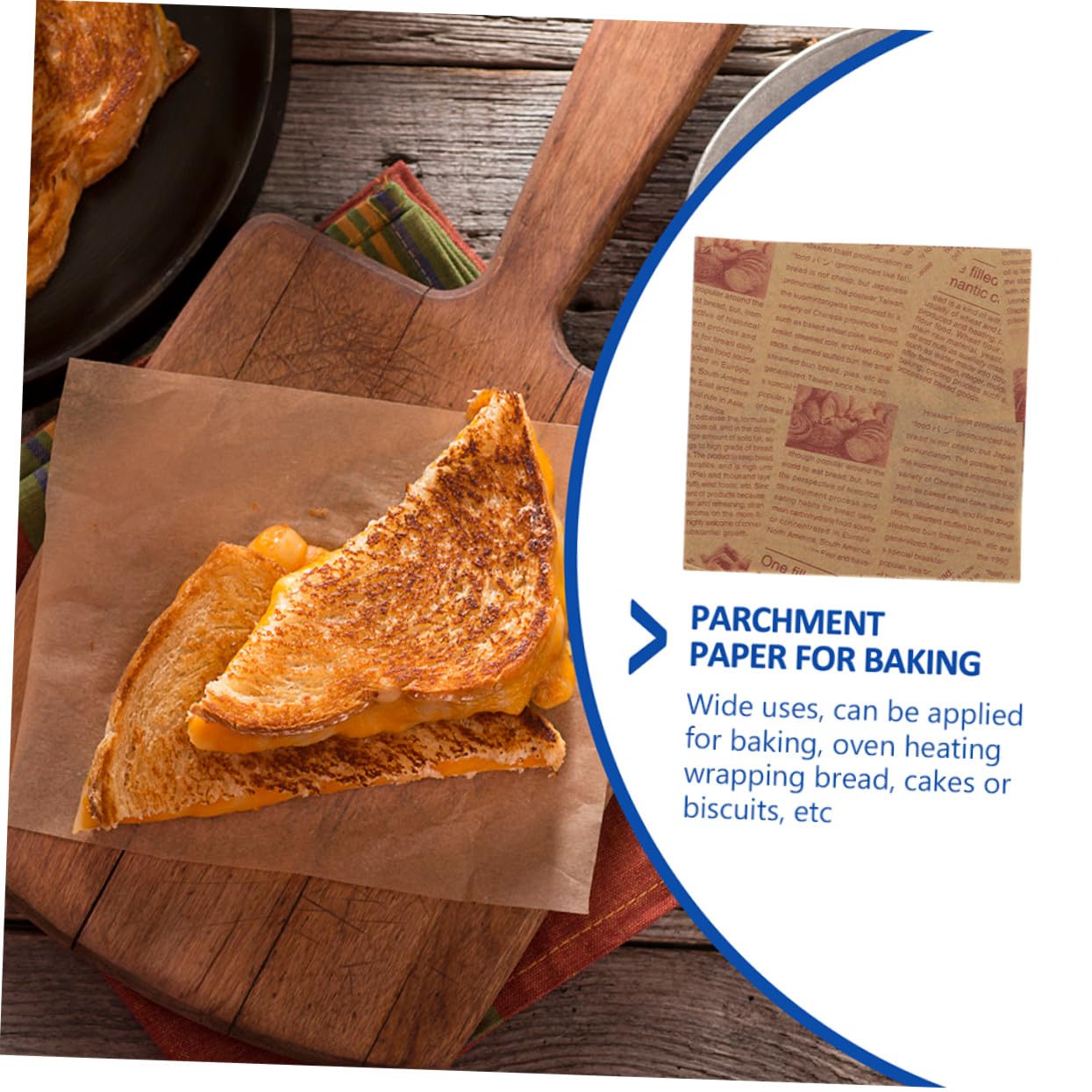 Uonlytech Papier Sulfurisé Cuisson Papier Parchemin Antiadhésif et Découpable 25x25cm 200 Feuilles pour Emballage de Gâteaux et Pain