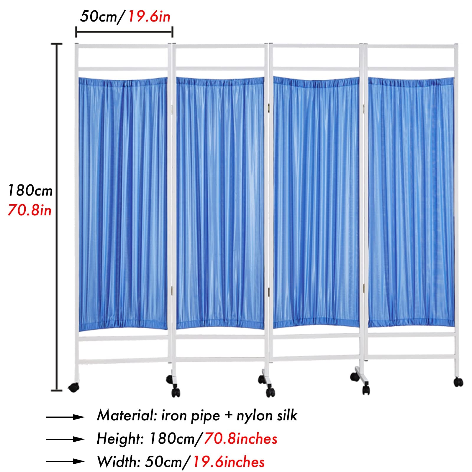 Separador de Ambientes Pantallas De Privacidad De Tela Metálica 3 4 5 6 Paneles, Particiones Extra Anchas De 50 Cm Separadores De Ambientes/ Pared For Dividir Habitacion, Cambio De Ropa/ Consultorio M