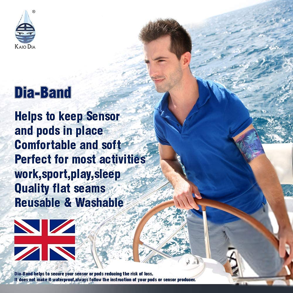 Dia-Band, brazalete de mantenimiento y protección para sensor de glucemia Freestyle Libre, Medtronic, Dexcom o Omnipod – Banda para diabética cómoda y reutilizable.