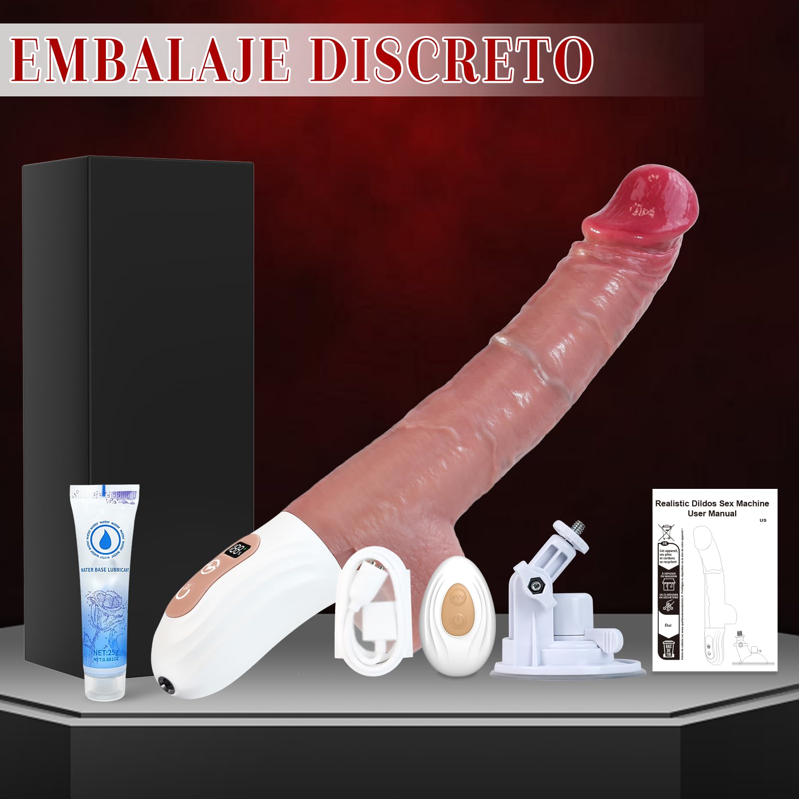 Dildo Vibradorador Mujer Juguetes Eróticos - Sex Machine Juguetes Sexuales Anales Consoladores para Mujer con Vibración, Eempuje y Balanceo, Dildo Anal Juguetes Eróticos para Pareja Sexuales Adultos